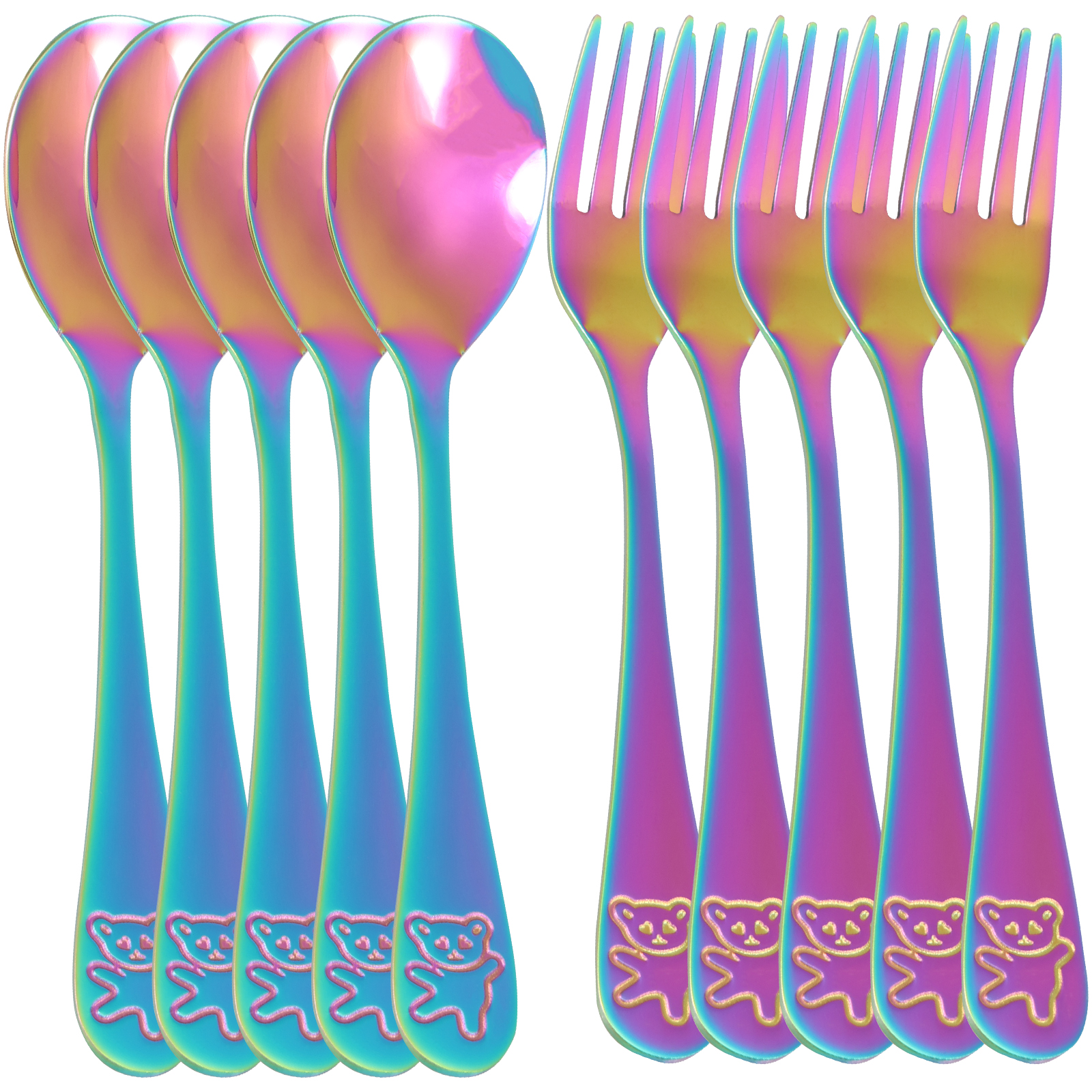 Self Feed Spoon - 10Pcs Children's Forks and Spoon Tableware