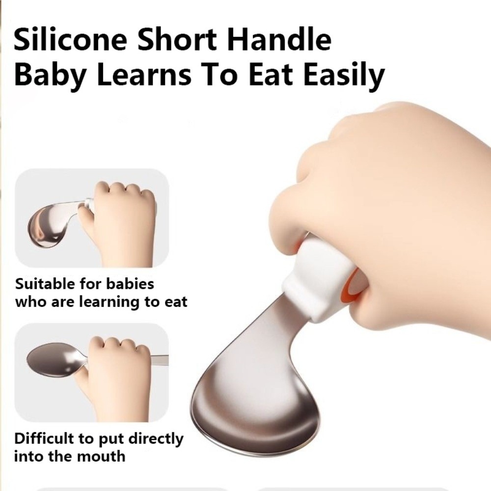 Self Feed Spoon - Silicone Baby Fork and Spoon Set