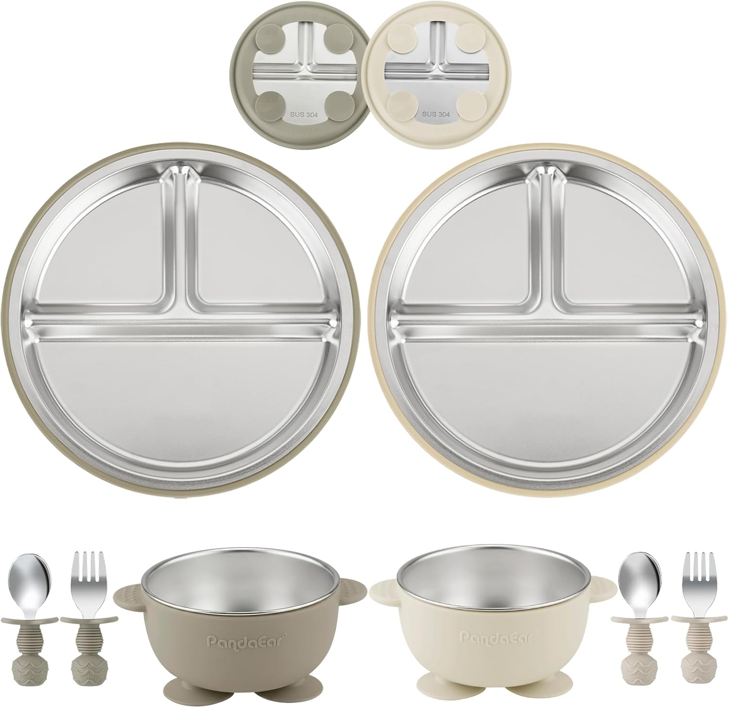 Self Feed Spoon - 8PCS Baby Feeding Set Stainless Steel