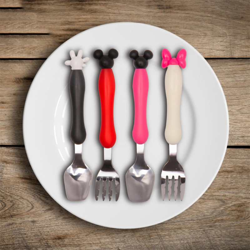 Baby Food Utensils Set - Cartoon Mickey Children Spoon Fork Set