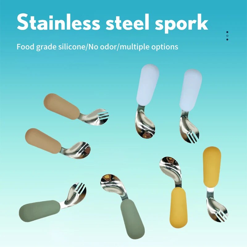 Baby Spoon Fork Set 316 Stainl - đánh giá và giá Baby Food Utensils Set