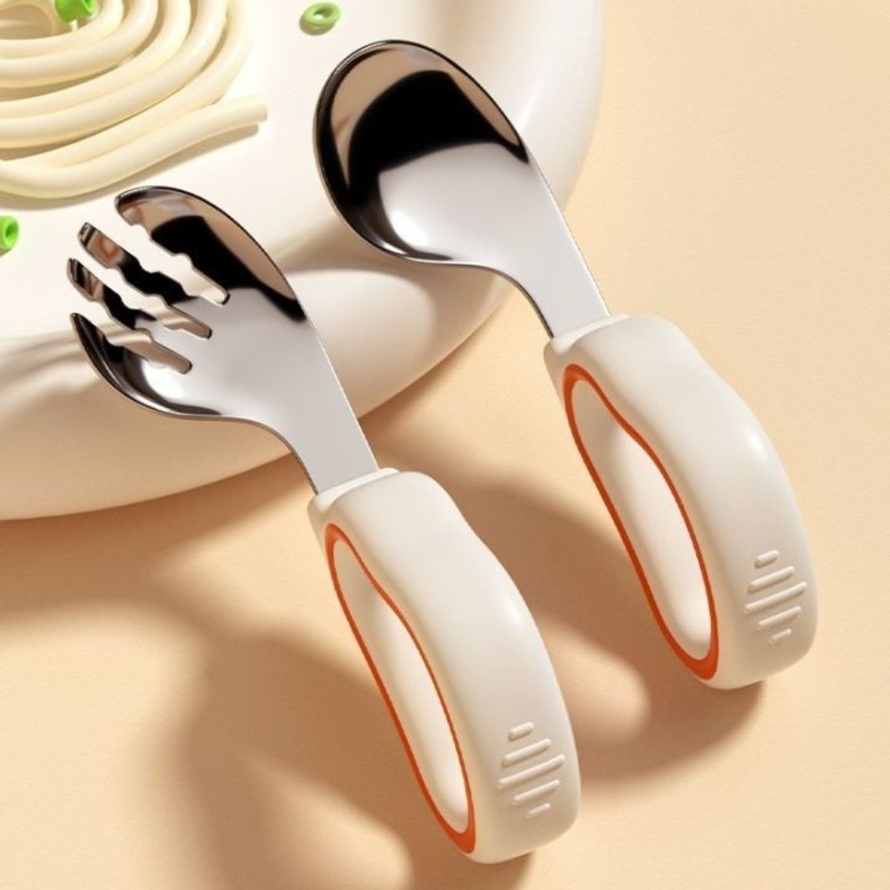 Silicone Baby Fork and Spoon S - đánh giá và giá Self Feed Spoon