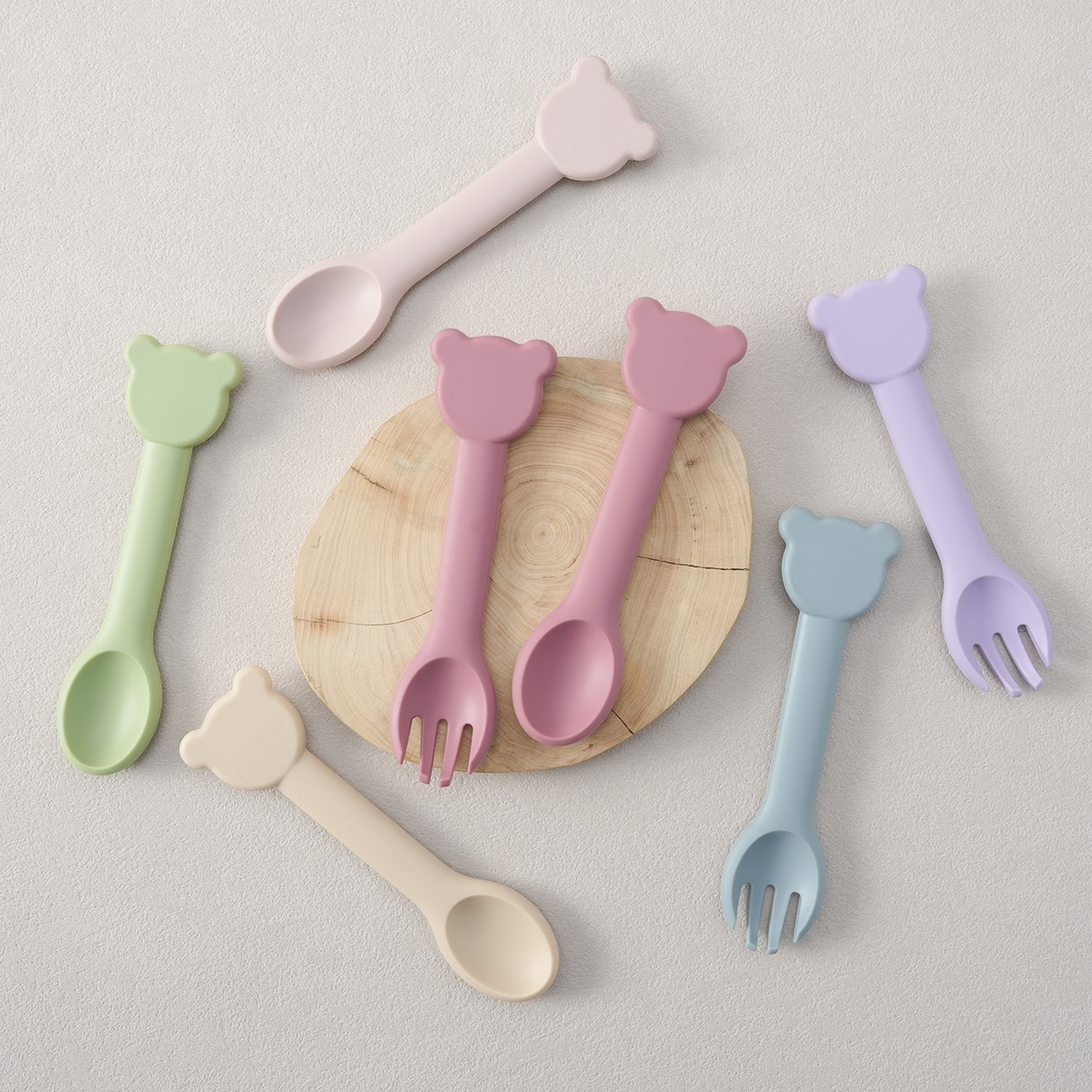 2PCS Silicone Baby Tableware A - đánh giá và giá Baby Food Utensils Set