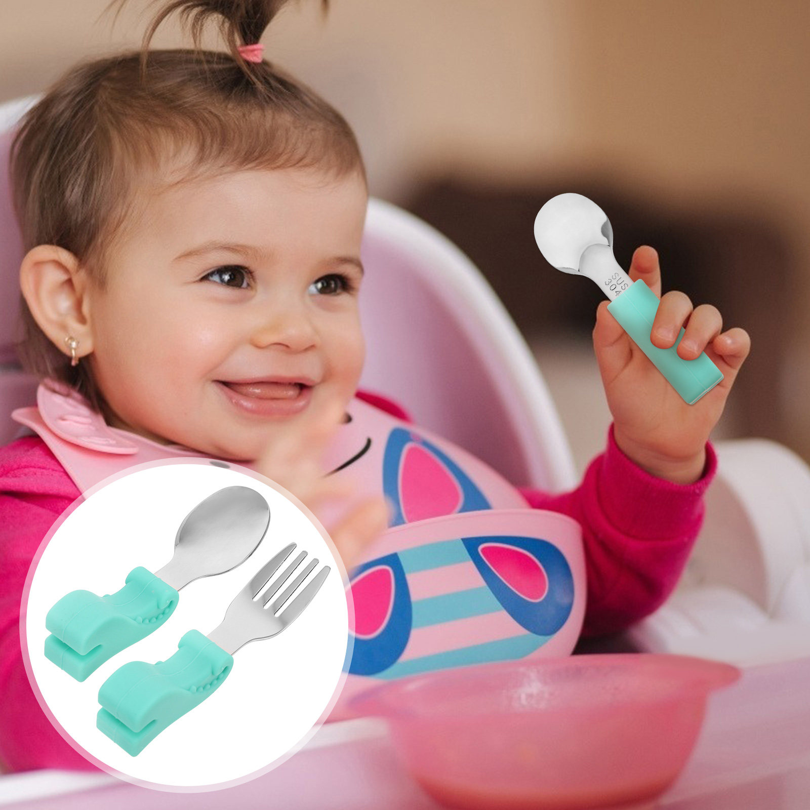Stainless Steel Baby Fork and  - đánh giá và giá Baby Food Utensils Set