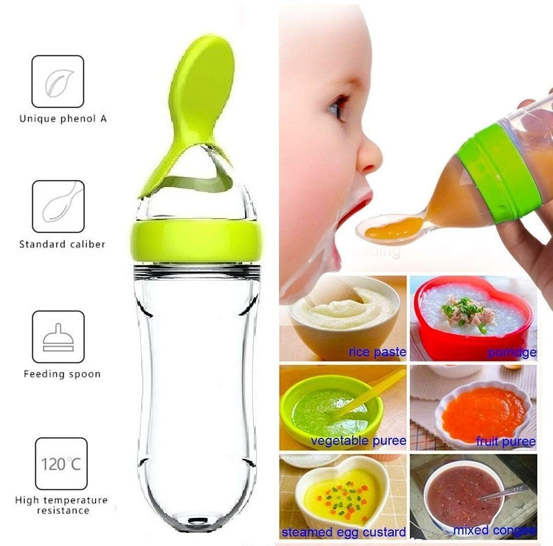 Squeezing Feeding Bottle Cup S - đánh giá và giá Self Feed Spoon