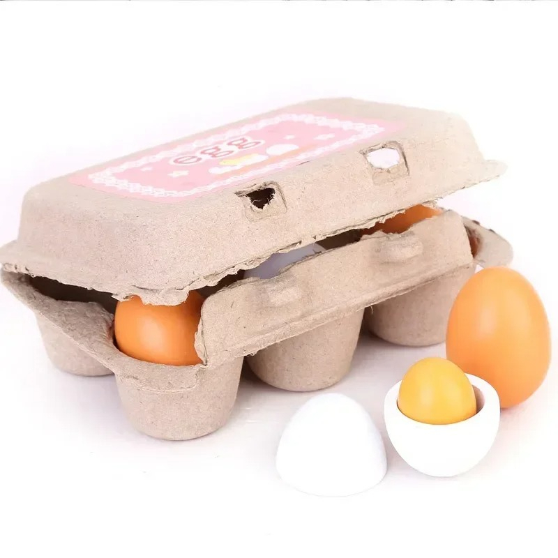 6Pcs Wooden Eggs Toy Kids Kitc - đánh giá và giá Baby Food Egg