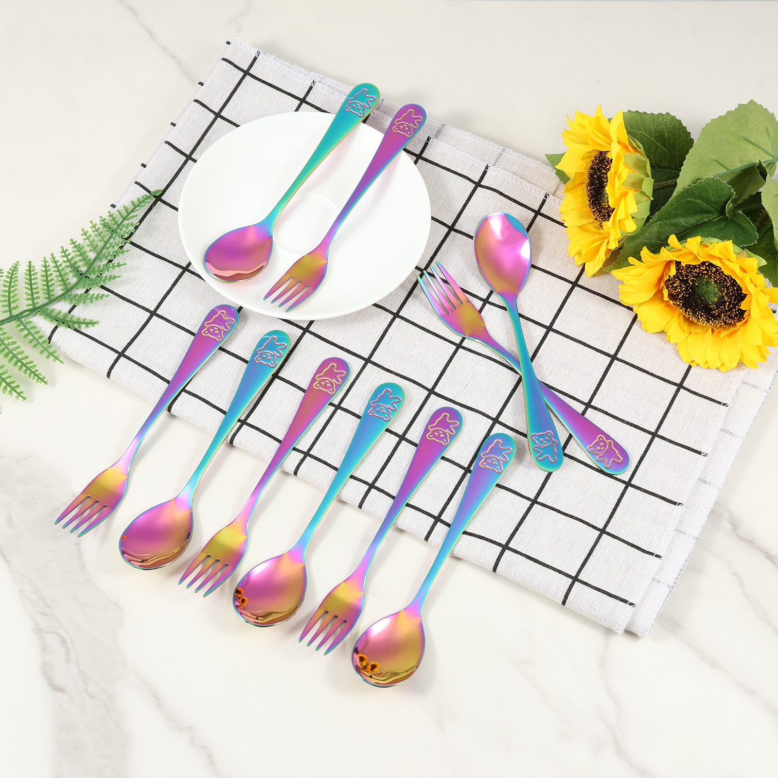 10Pcs Children's Forks and Spo - đánh giá và giá Self Feed Spoon
