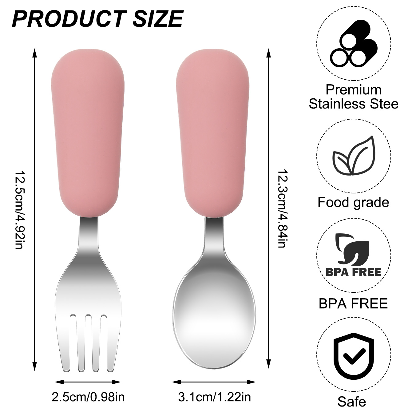 Color Kids 2PCS Stainless Stee - đánh giá và giá Baby Food Utensils Set