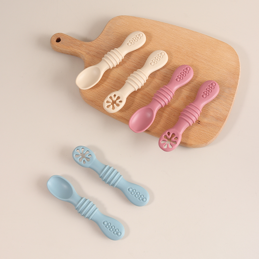 2PCS Silicone Baby Feeding Spo - đánh giá và giá Self Feed Spoon