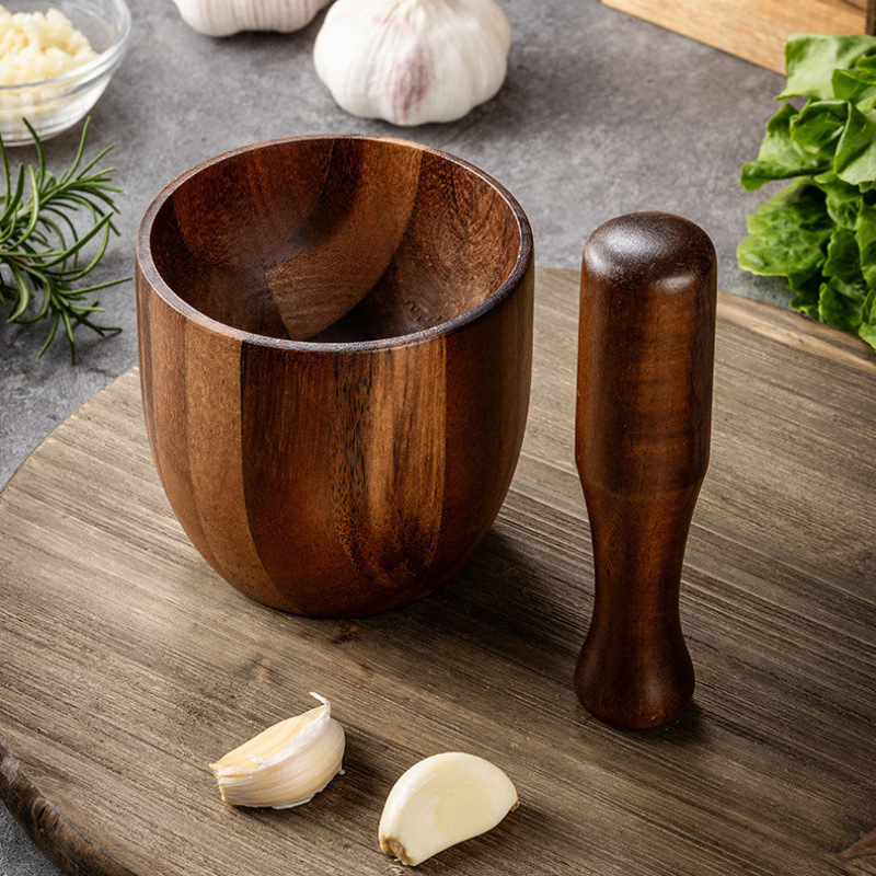 Acacia Wood Pestle and Mortar  - đánh giá và giá Baby Food Egg