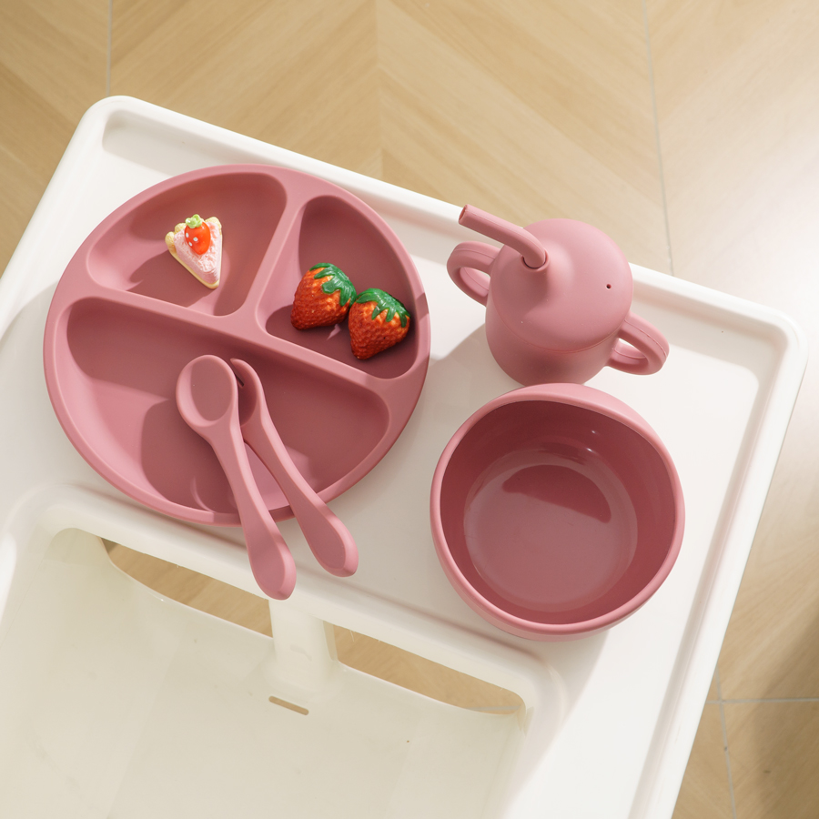 5PCS Baby Silicone Tableware S - đánh giá và giá Baby Food Utensils Set