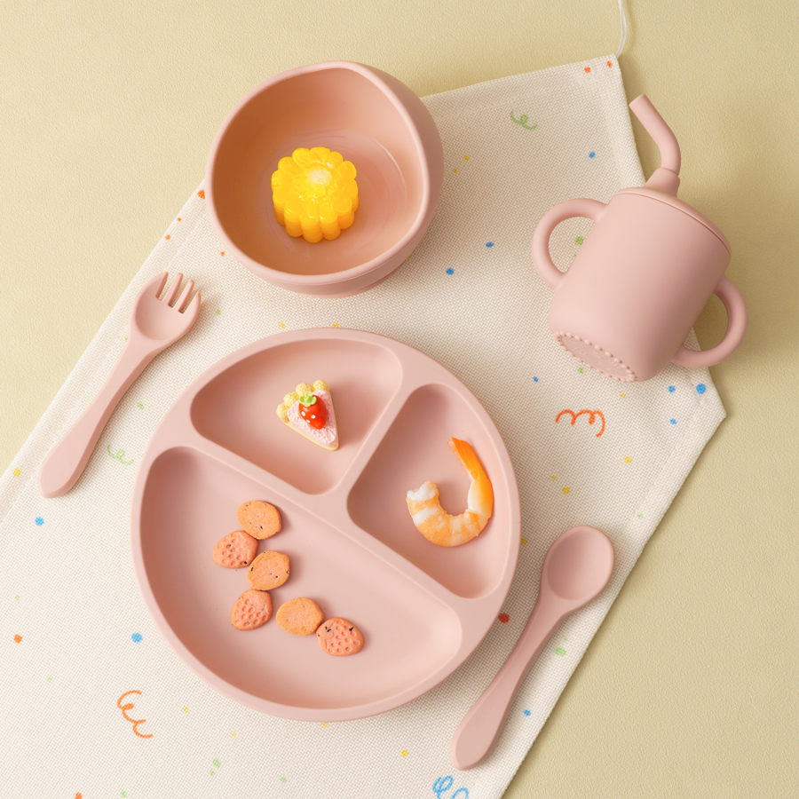 5PCS Baby Silicone Tableware S - đánh giá và giá Baby Food Utensils Set