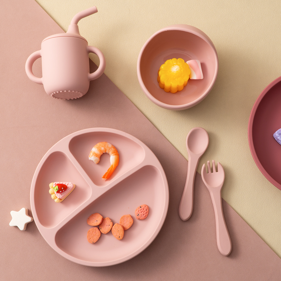 5PCS Baby Silicone Tableware S - đánh giá và giá Baby Food Utensils Set