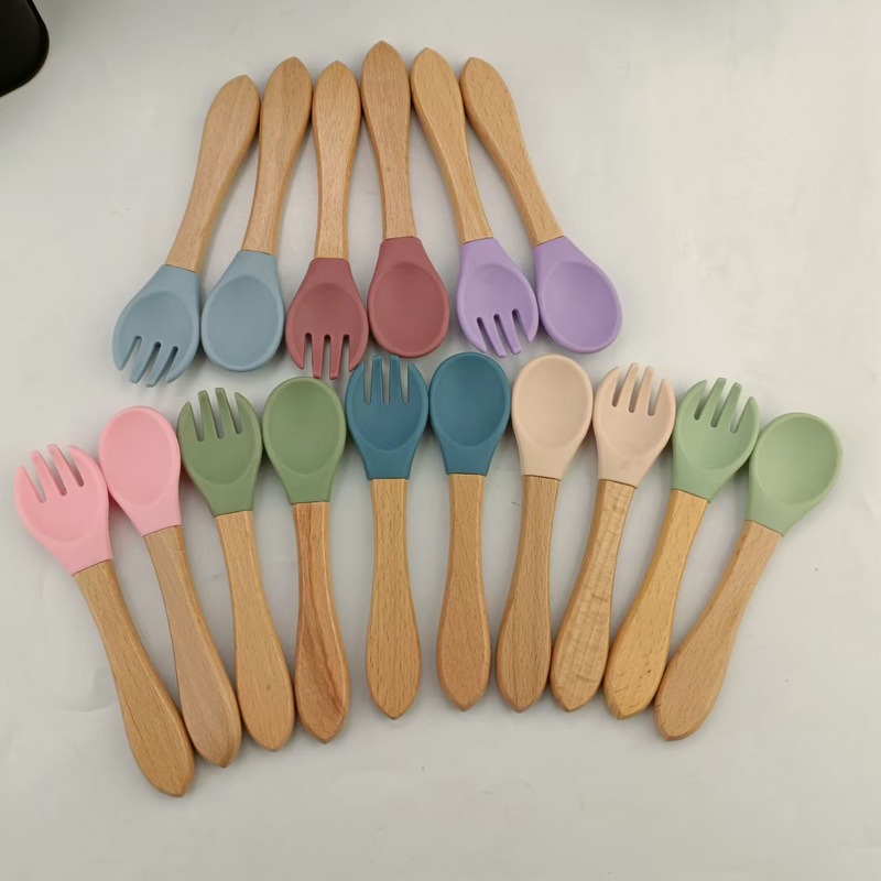 Baby Silicone Spoon Fork Set S - đánh giá và giá Baby Food Utensils Set