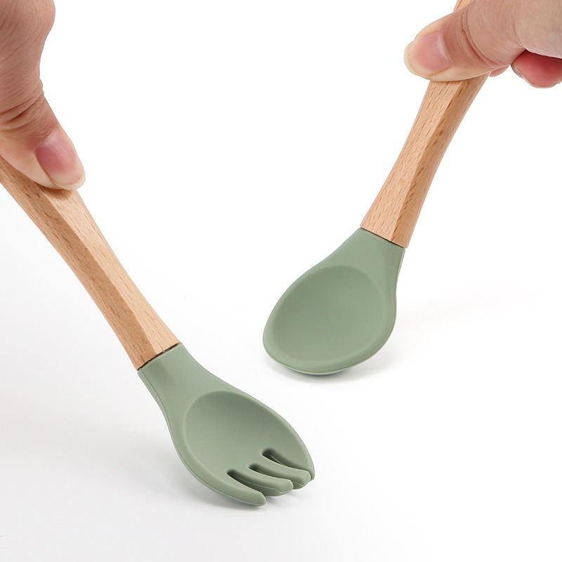 Baby Silicone Spoon Fork Set S - đánh giá và giá Baby Food Utensils Set