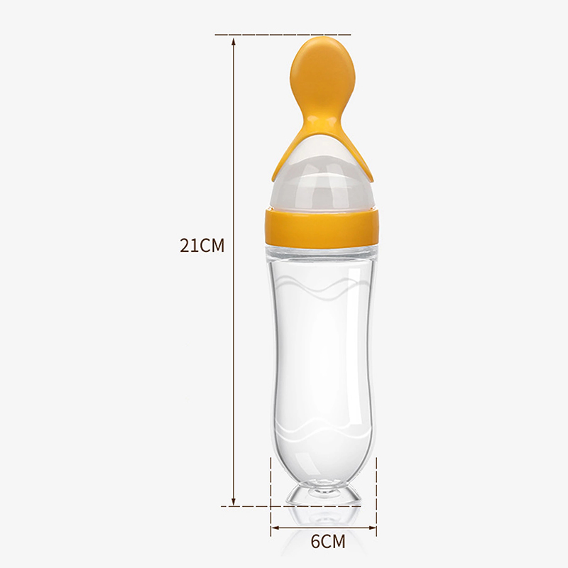 Squeezing Feeding Bottle Silic - đánh giá và giá Self Feed Spoon