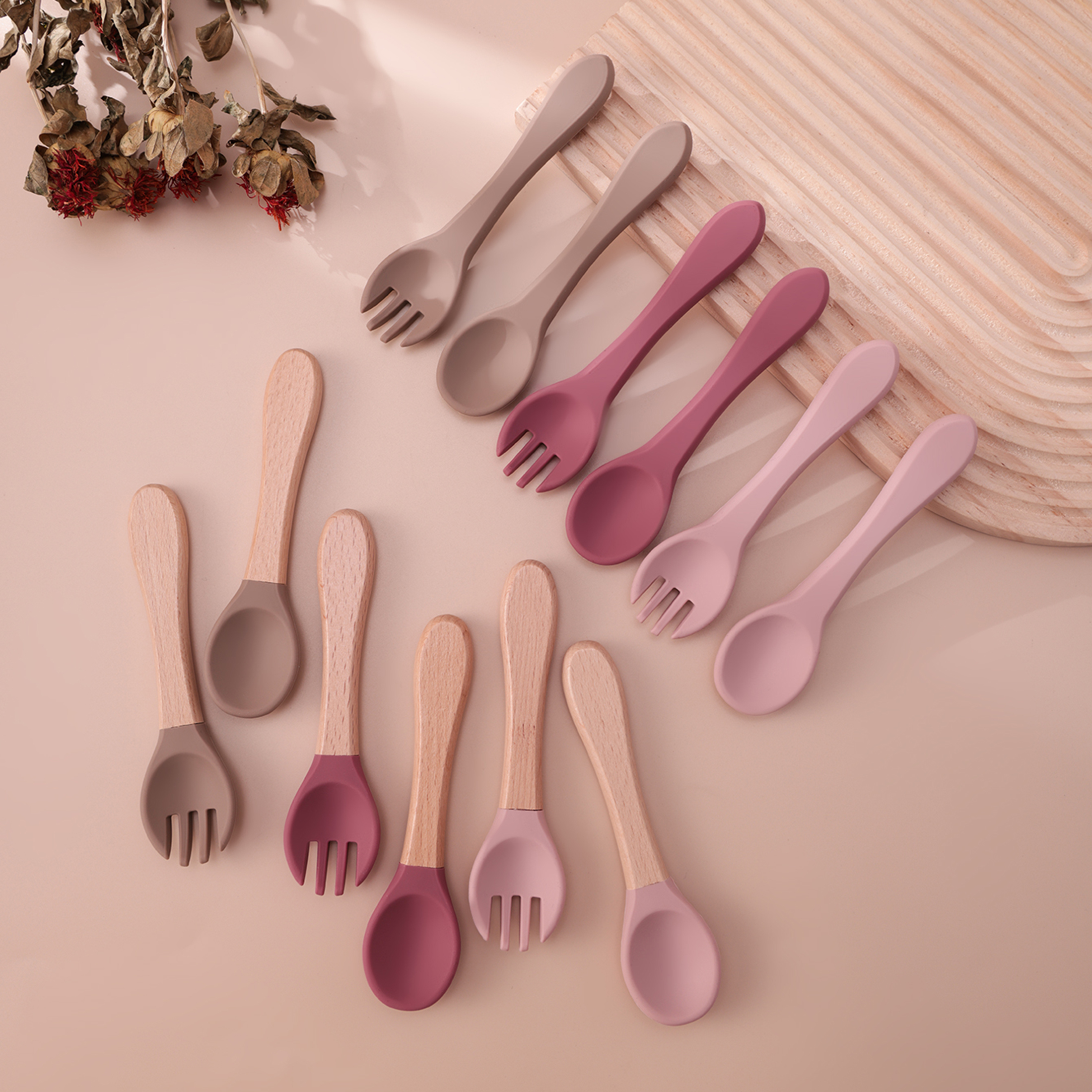 Color Kids 4PCS Silicone Baby  - đánh giá và giá Baby Food Utensils Set