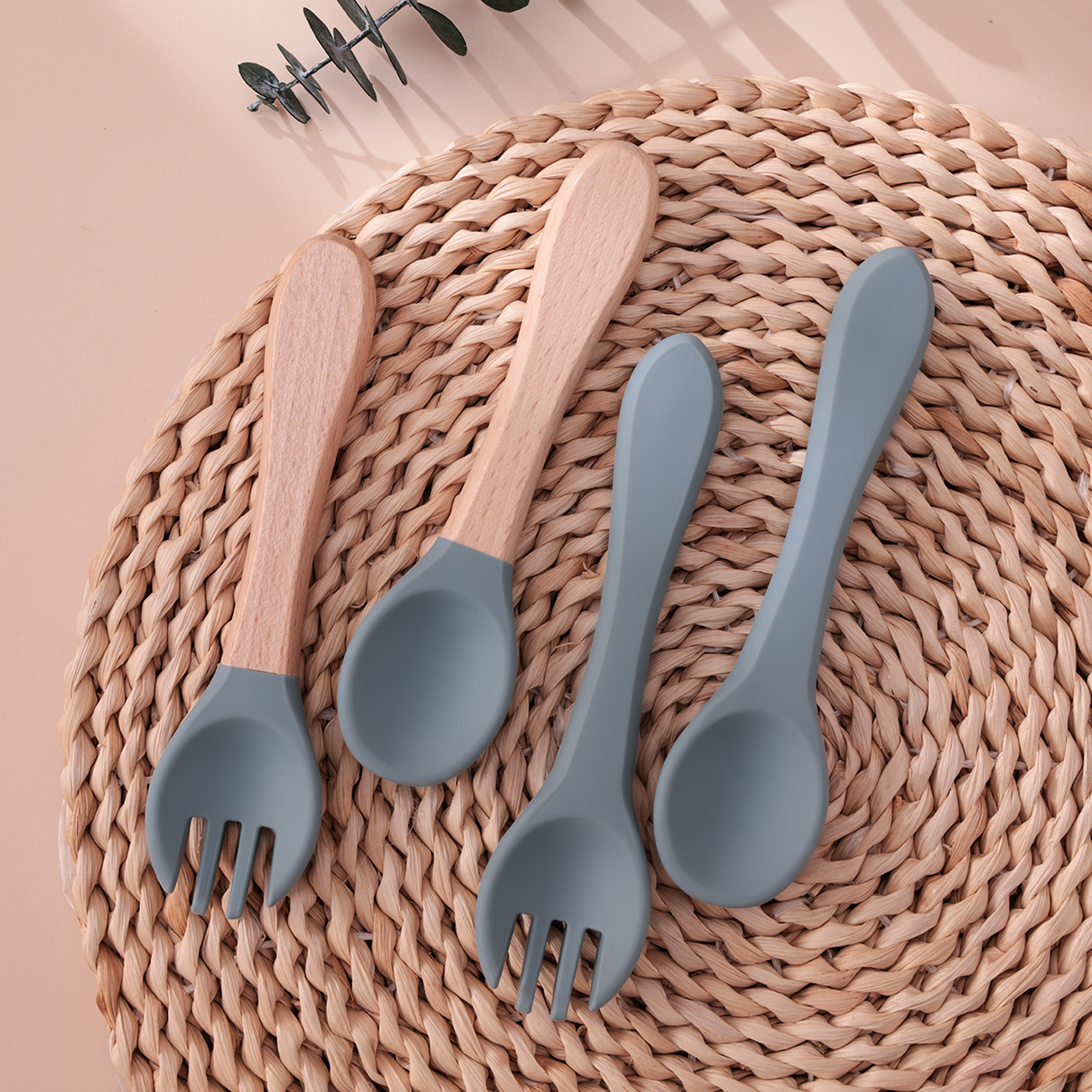 Color Kids 4PCS Silicone Baby  - đánh giá và giá Baby Food Utensils Set