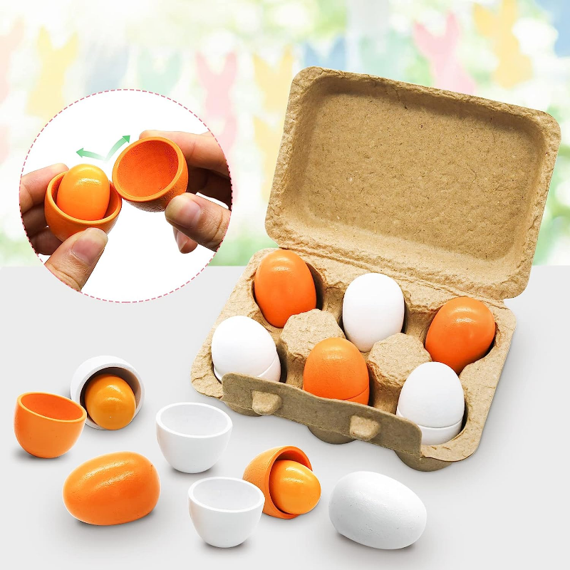 6Pcs Wooden Eggs Toy Egg Kitch - đánh giá và giá Baby Food Egg