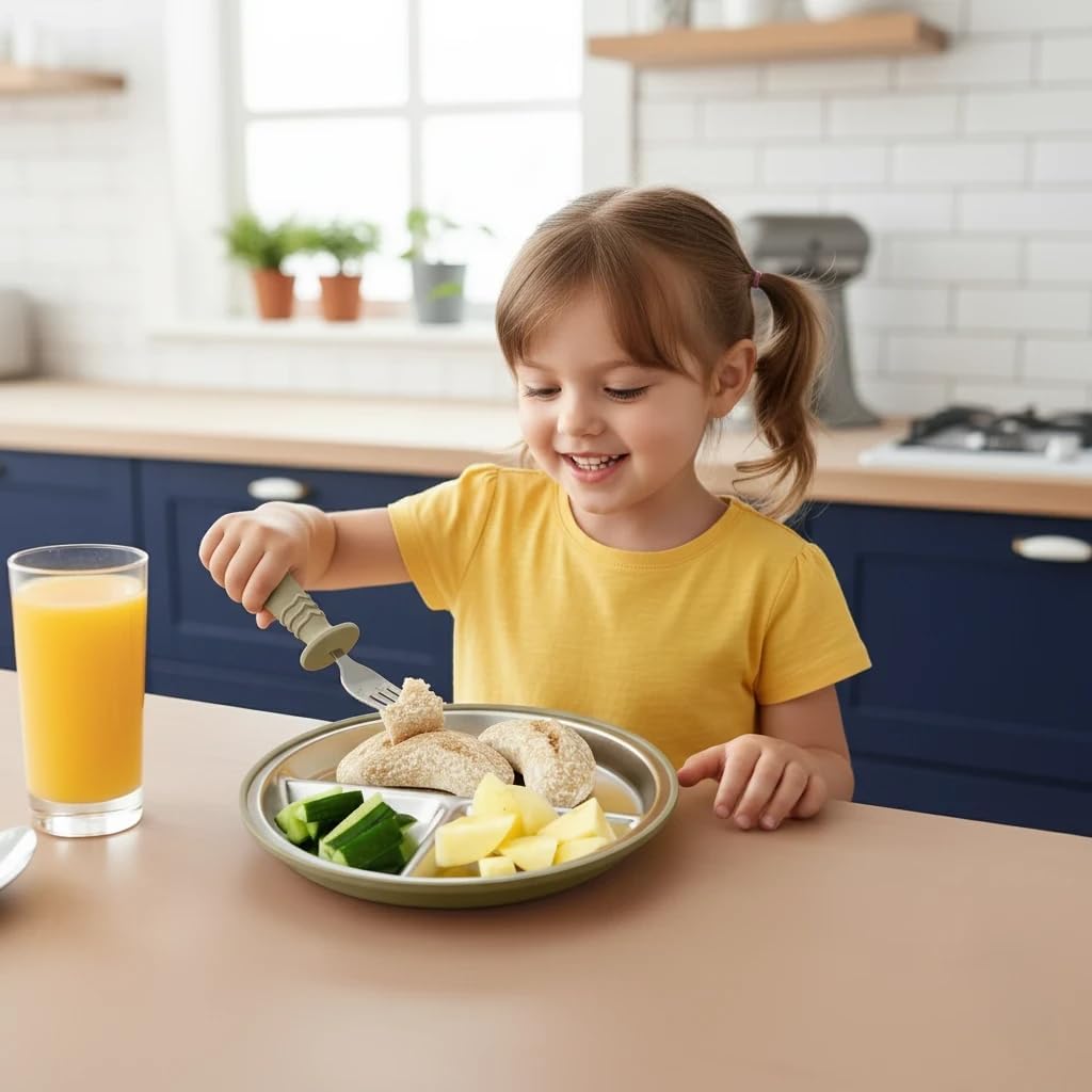 8PCS Baby Feeding Set Stainles - đánh giá và giá Self Feed Spoon