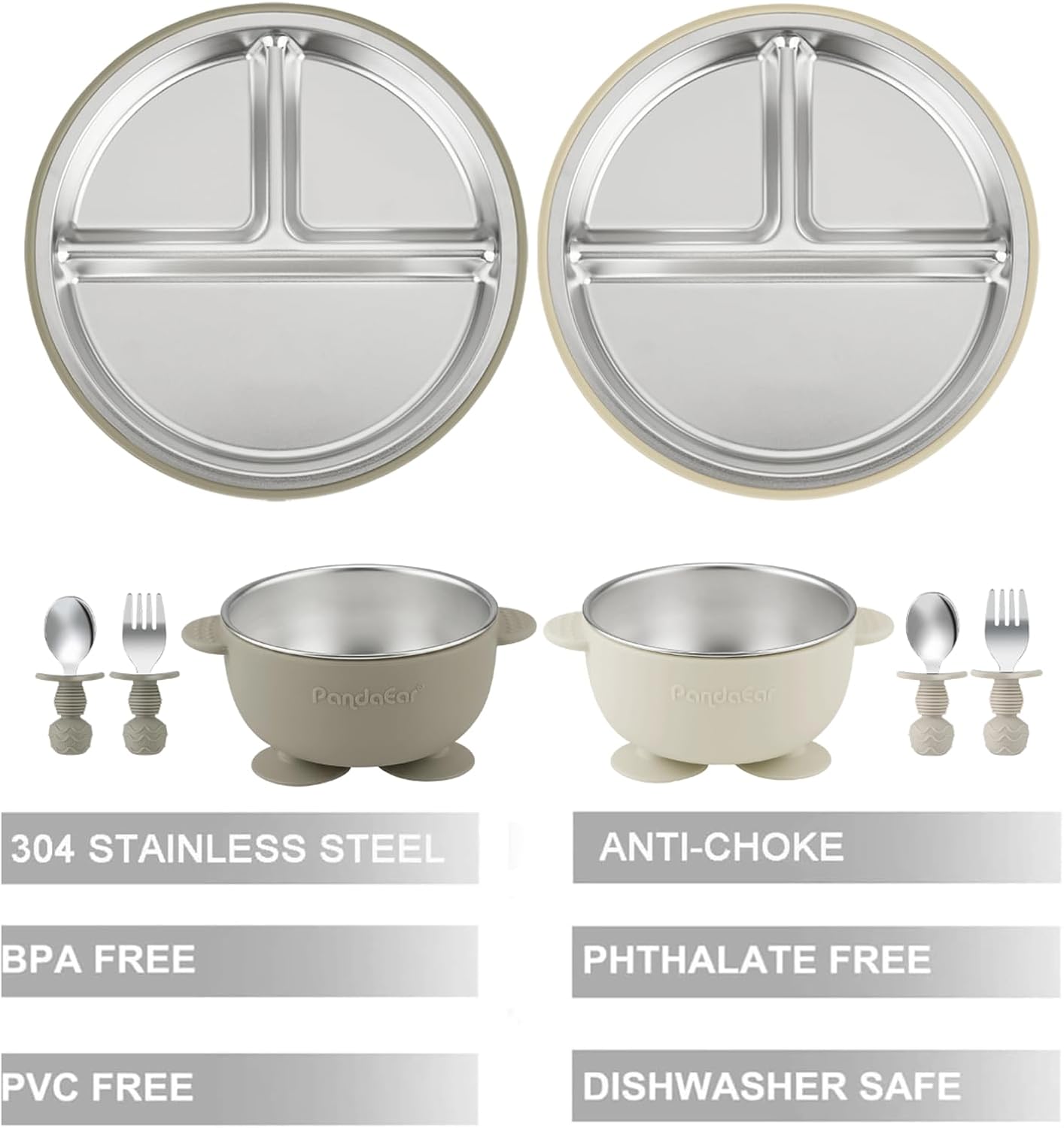 8PCS Baby Feeding Set Stainles - đánh giá và giá Self Feed Spoon
