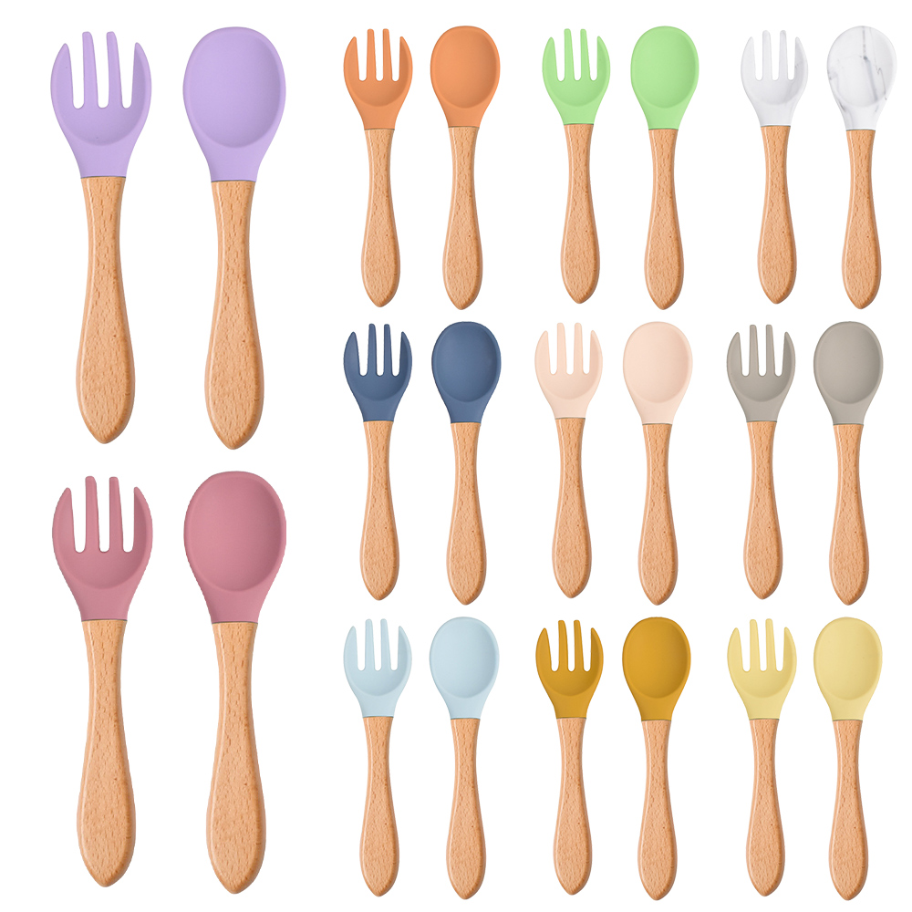 2Pcs/Set Baby Silicone Spoon F - đánh giá và giá Baby Food Utensils Set