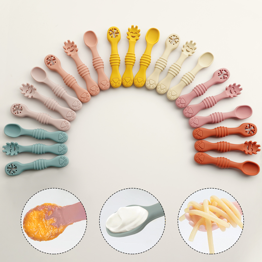 New Mother-kids 3PCS Baby Sili - đánh giá và giá Baby Food Utensils Set