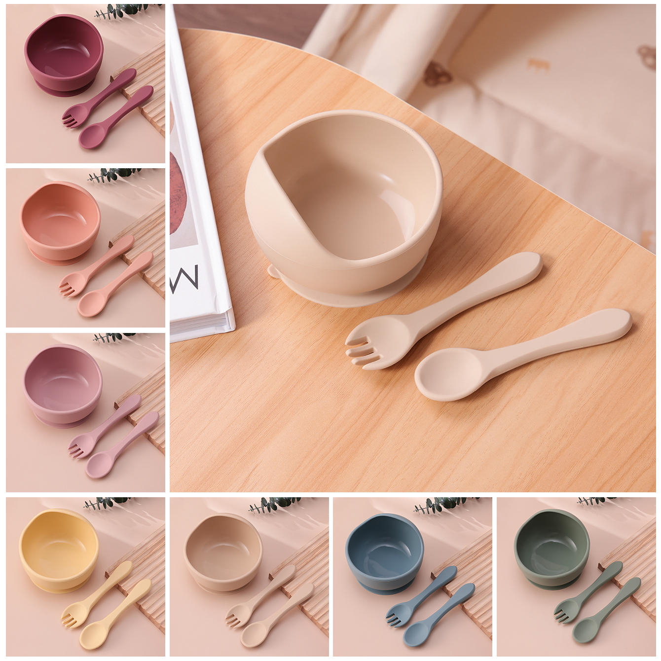 Color Kids 3PCS Silicone Baby  - đánh giá và giá Self Feed Spoon