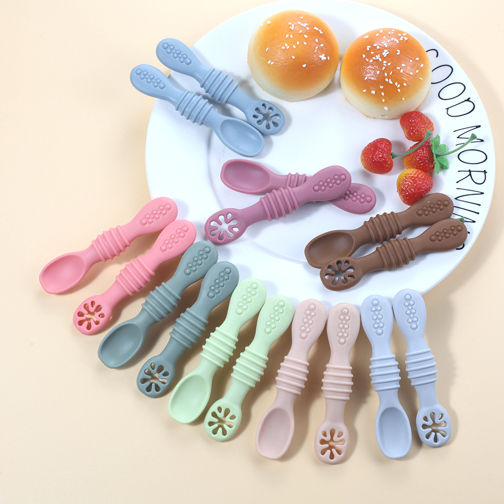 2PCS Cute Baby Learning Spoons - đánh giá và giá Baby Food Utensils Set