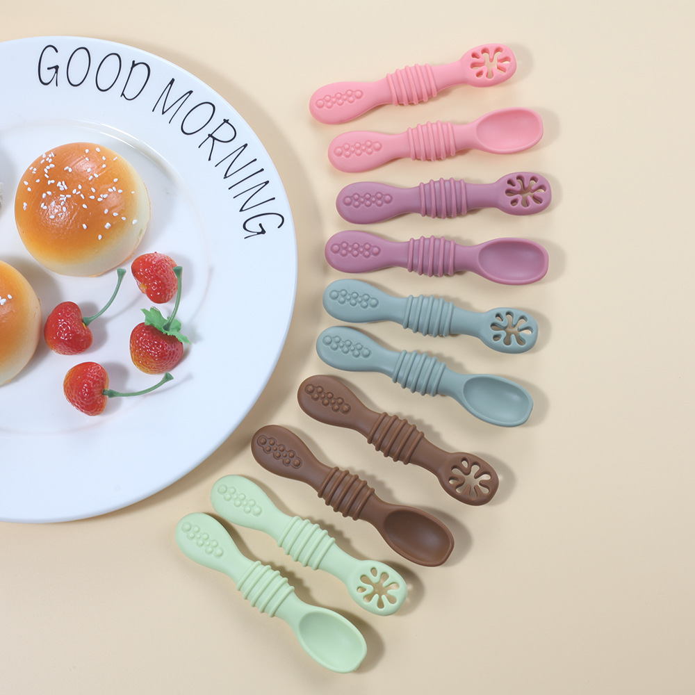 2PCS Cute Baby Learning Spoons - đánh giá và giá Baby Food Utensils Set
