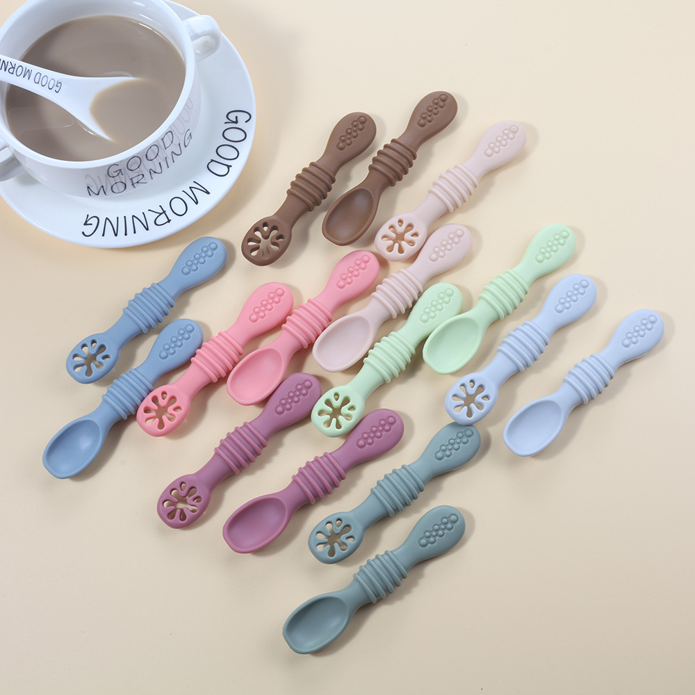 2PCS Cute Baby Learning Spoons - đánh giá và giá Baby Food Utensils Set