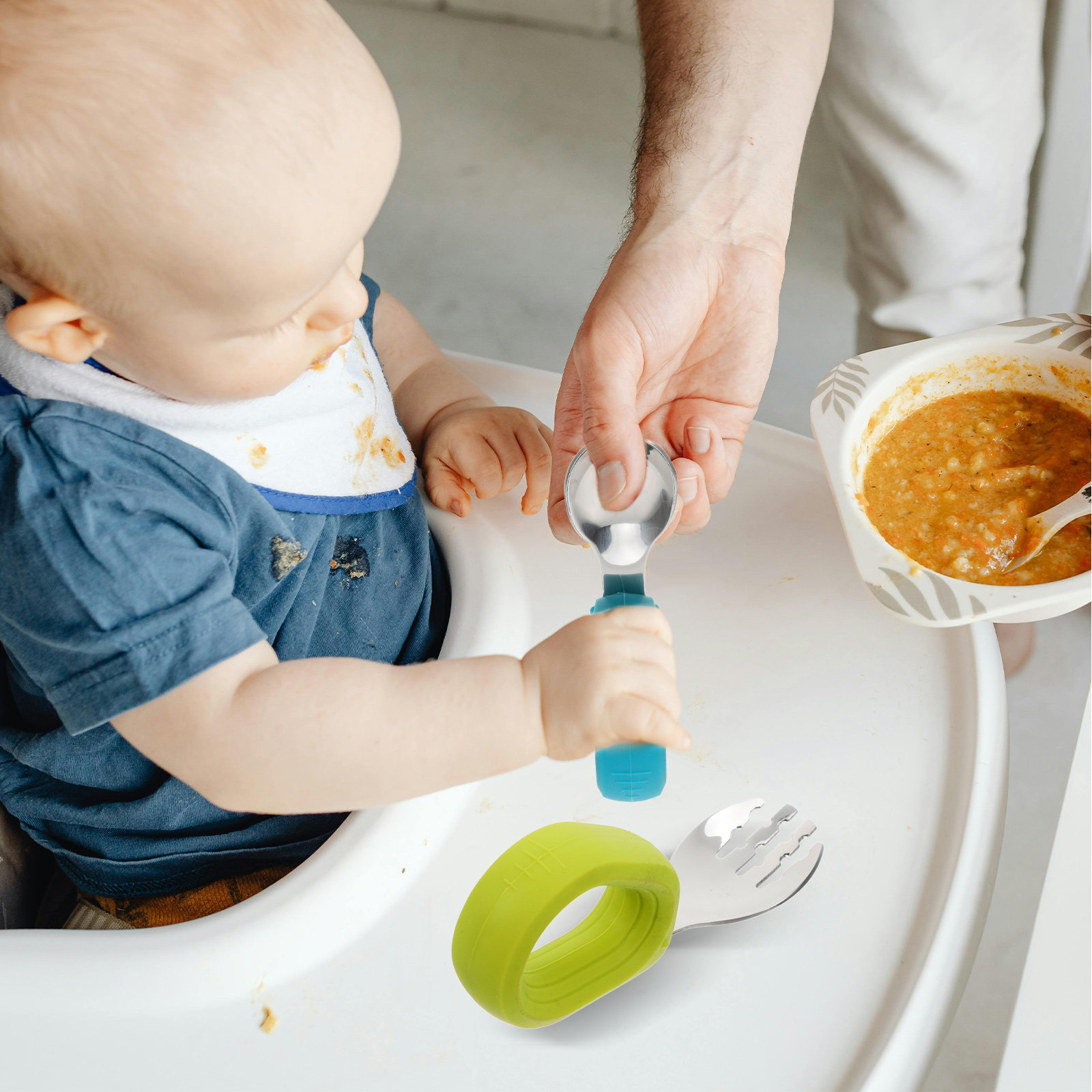 2Pcs Stainless Steel Toddler U - đánh giá và giá Self Feed Spoon