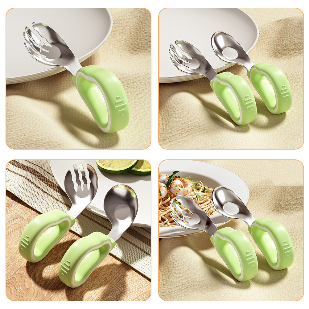 1Set Children Training Fork Sp - đánh giá và giá Self Feed Spoon