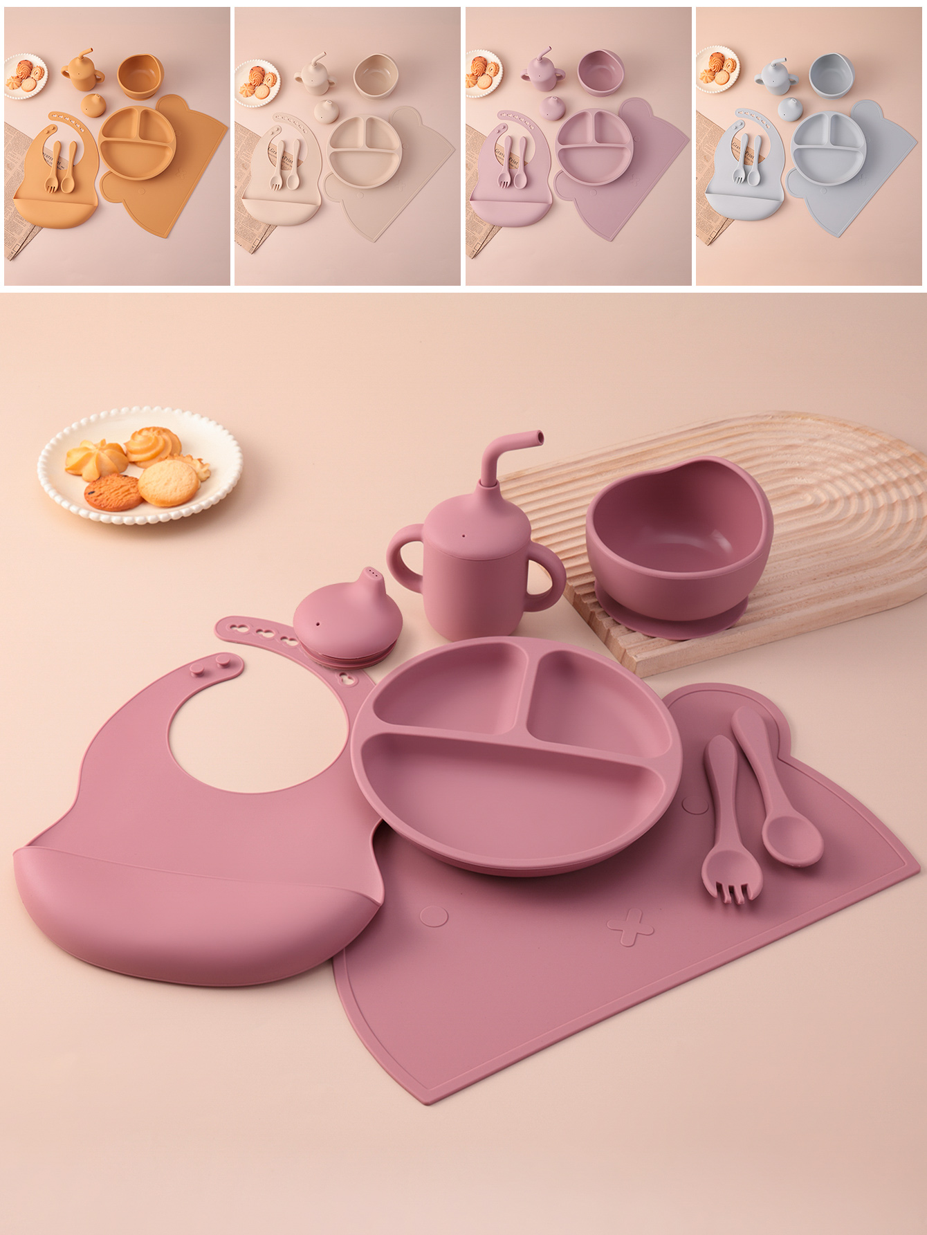 7PCS Silicone Baby Feeding Set - đánh giá và giá Self Feed Spoon