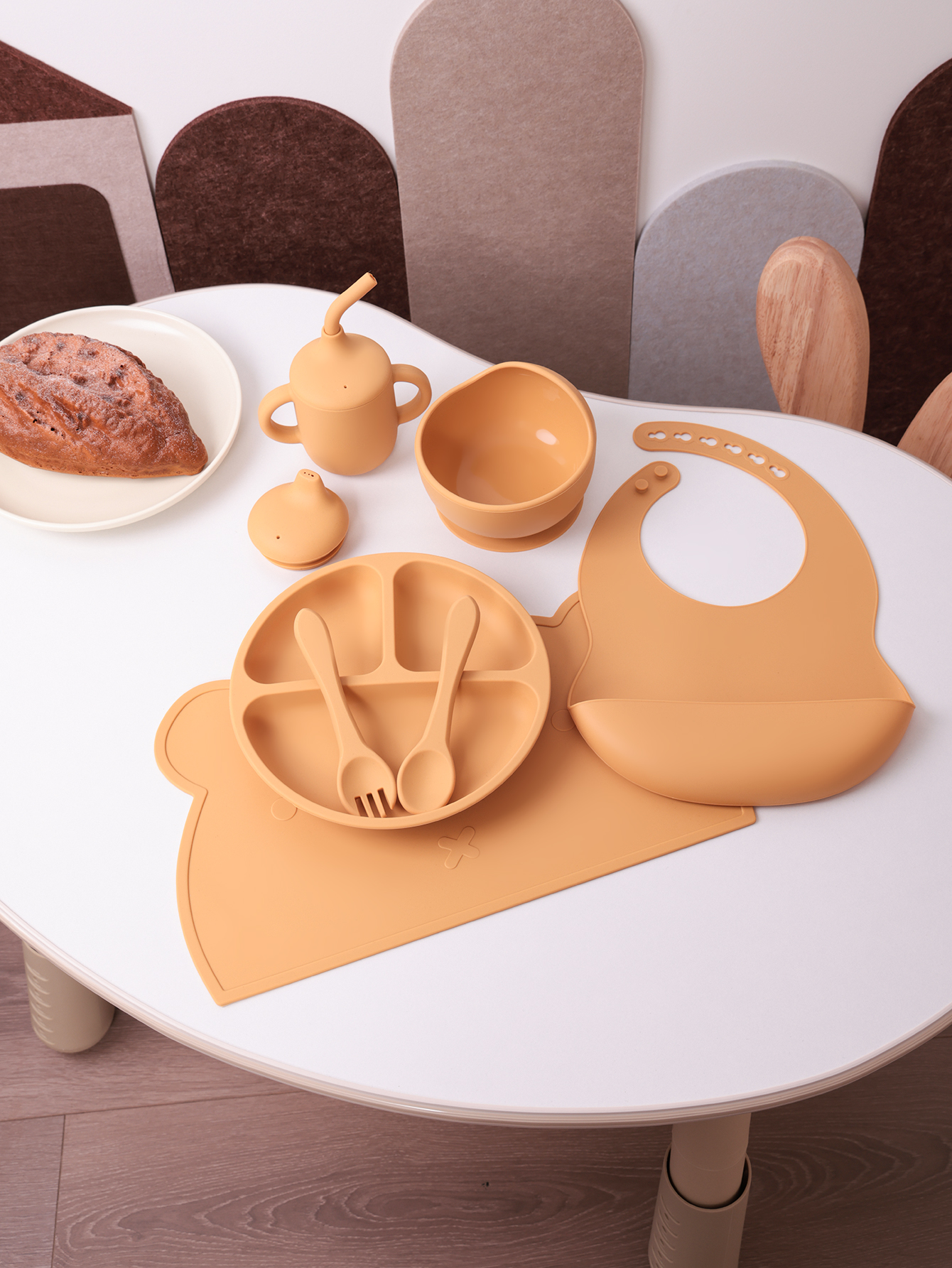 7PCS Silicone Baby Feeding Set - đánh giá và giá Self Feed Spoon