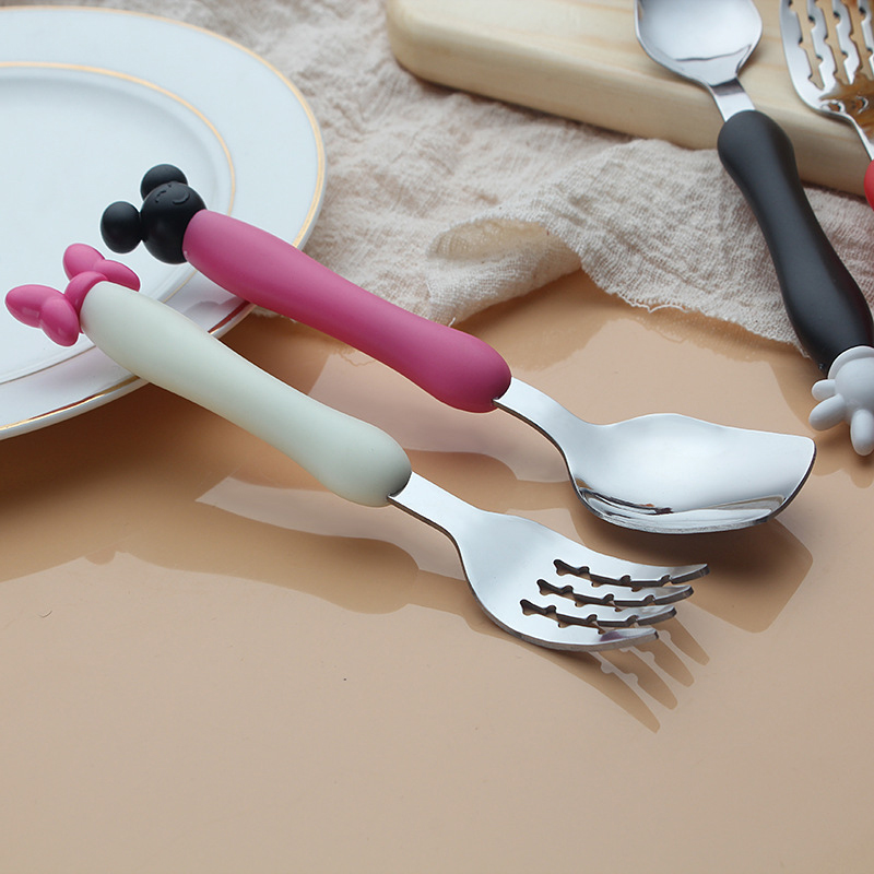 Cartoon Mickey Children Spoon  - đánh giá và giá Baby Food Utensils Set